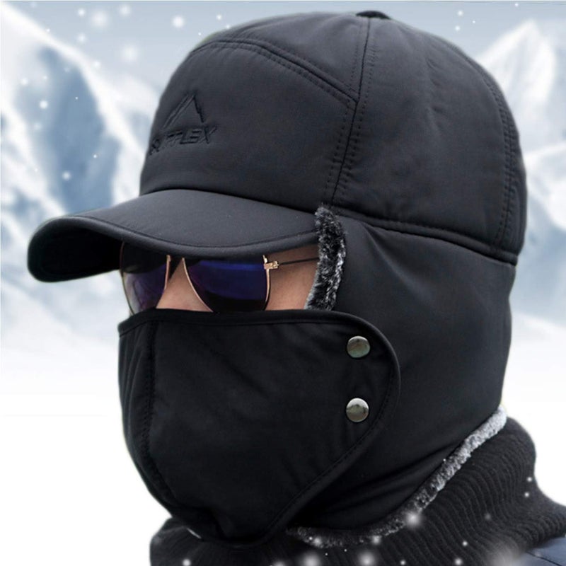 Holiberty Mens Winter Thermal Trapper Hat Russian Ushanka Ski Hunting Dad Cap Ear Flaps Motorcycle Cycling Mask Women Warm Fur Snow Hat - Image 2